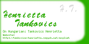 henrietta tankovics business card